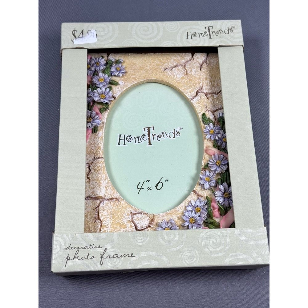 HomeTrends 4x6 NIB Photo Frame - Purple‎ Flowers